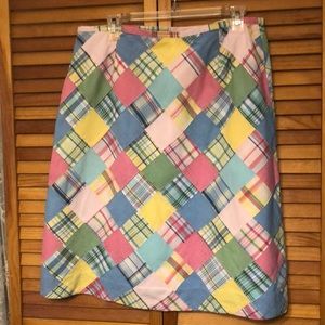 Brooks Brothers 346 madras patchwork skirt